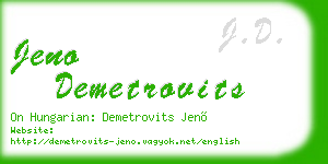 jeno demetrovits business card