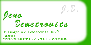 jeno demetrovits business card